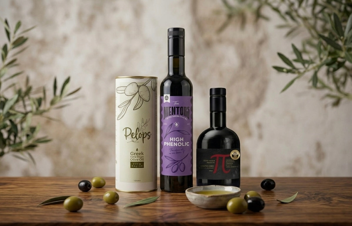 Greek extra virgin olive oil collection PelopsGreekGoods