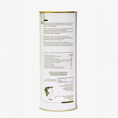 1 Liter Pelops Extra Virgin Olive Oil - back side