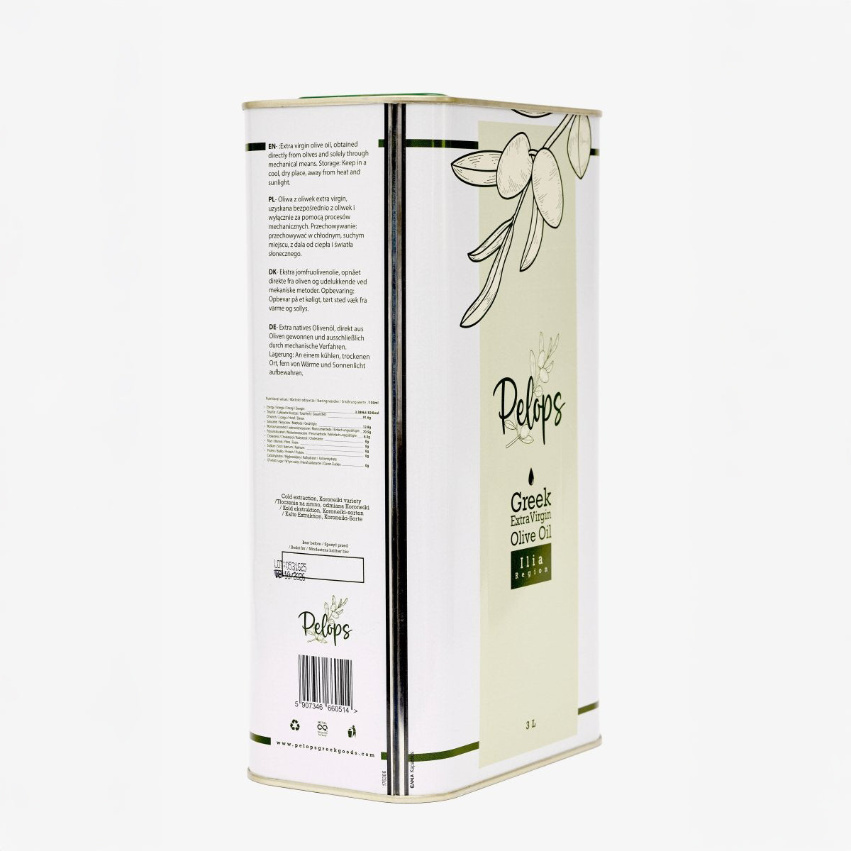 3 Liter Pelops Extra Virgin Olive Oil - Pelops