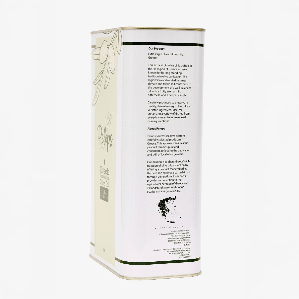 3 Liter Pelops Extra Virgin Olive Oil - Pelops