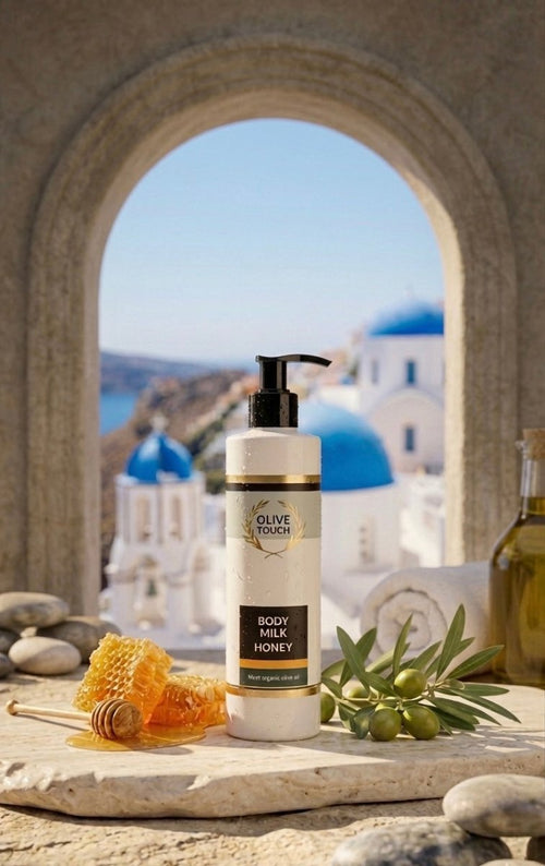 Body Milk with organic Olive Oil and honey extract 250ml - PelopsGreekGoods