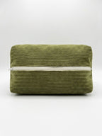 Corduroy Makeup Bag, Olive Green - PelopsGreekGoods