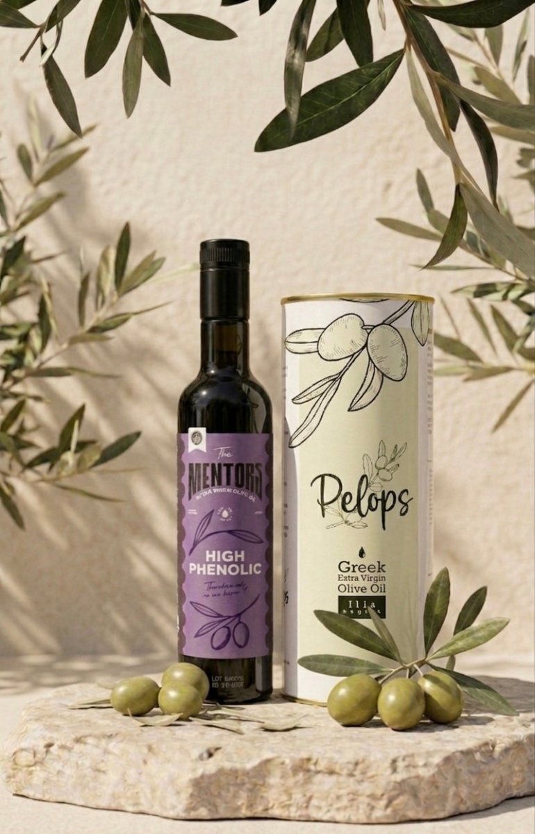 Greek Extra Virgin Olive Oil Bundle 1L Pelops Classic x 500ml The Mentors High Phenolic - PelopsGreekGoods