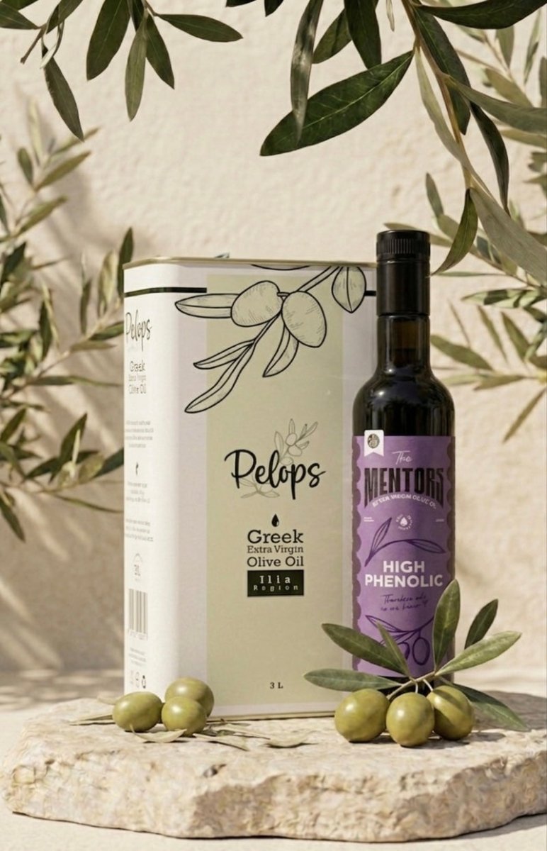 Greek Extra Virgin Olive Oil Bundle 3L Pelops Classic x 500ml The Mentors High Phenolic - PelopsGreekGoods