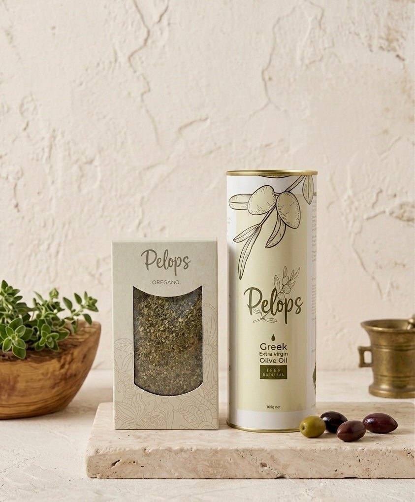 Pelops Premium Extra Virgin Olive Oil & Greek Oregano Bundle - PelopsGreekGoods